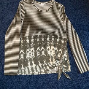 Eyeshadow olive, green and White Striped Top